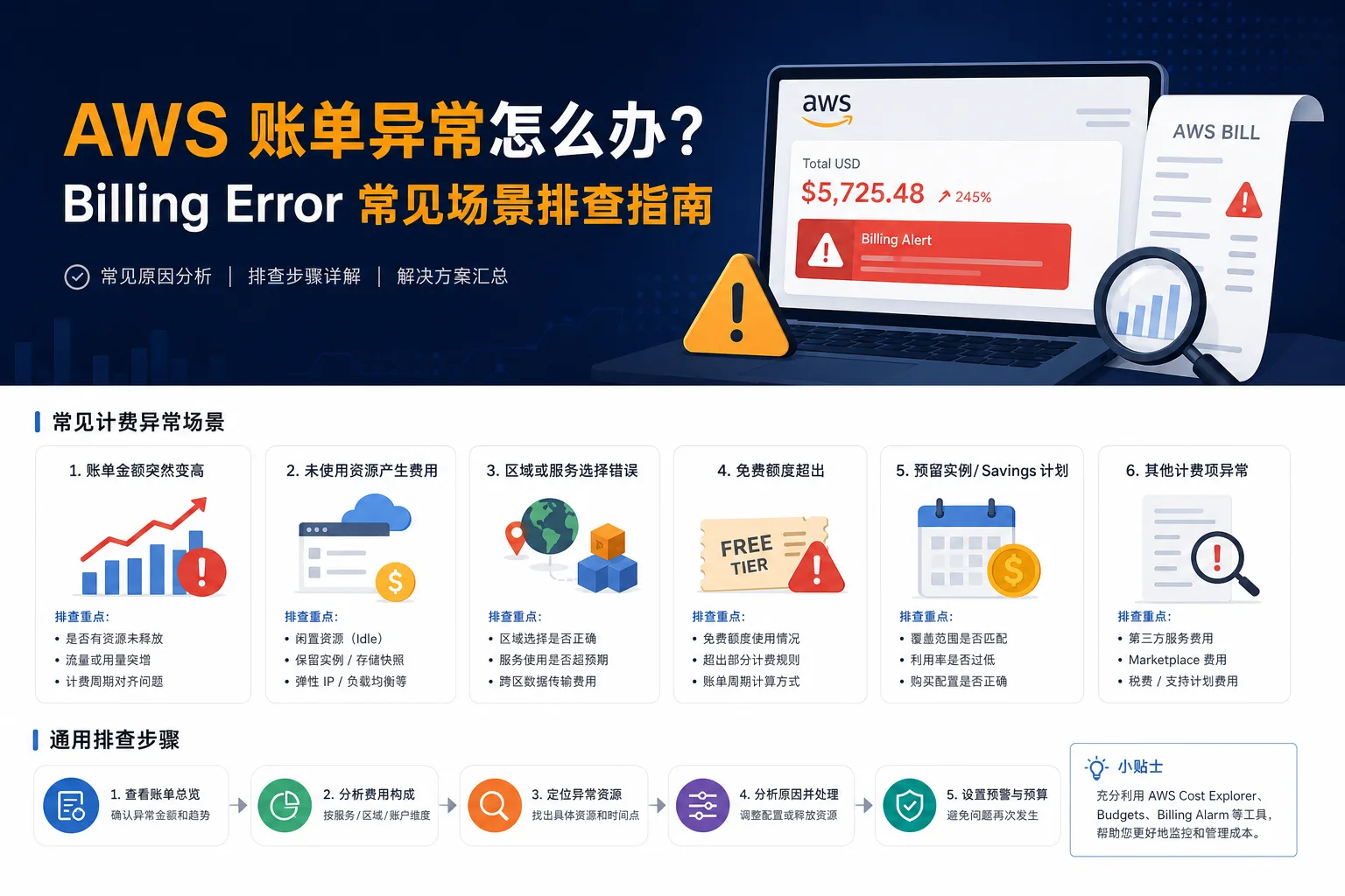AWS 账单异常怎么办？Billing Error 常见场景排查指南 配图