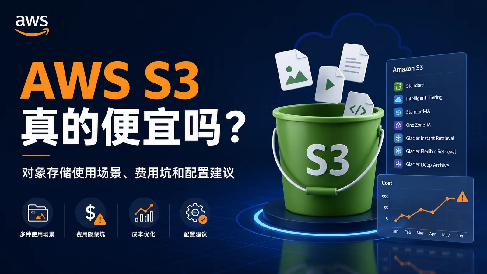 AWS S3 真的便宜吗？对象存储使用场景、费用坑和配置建议 配图