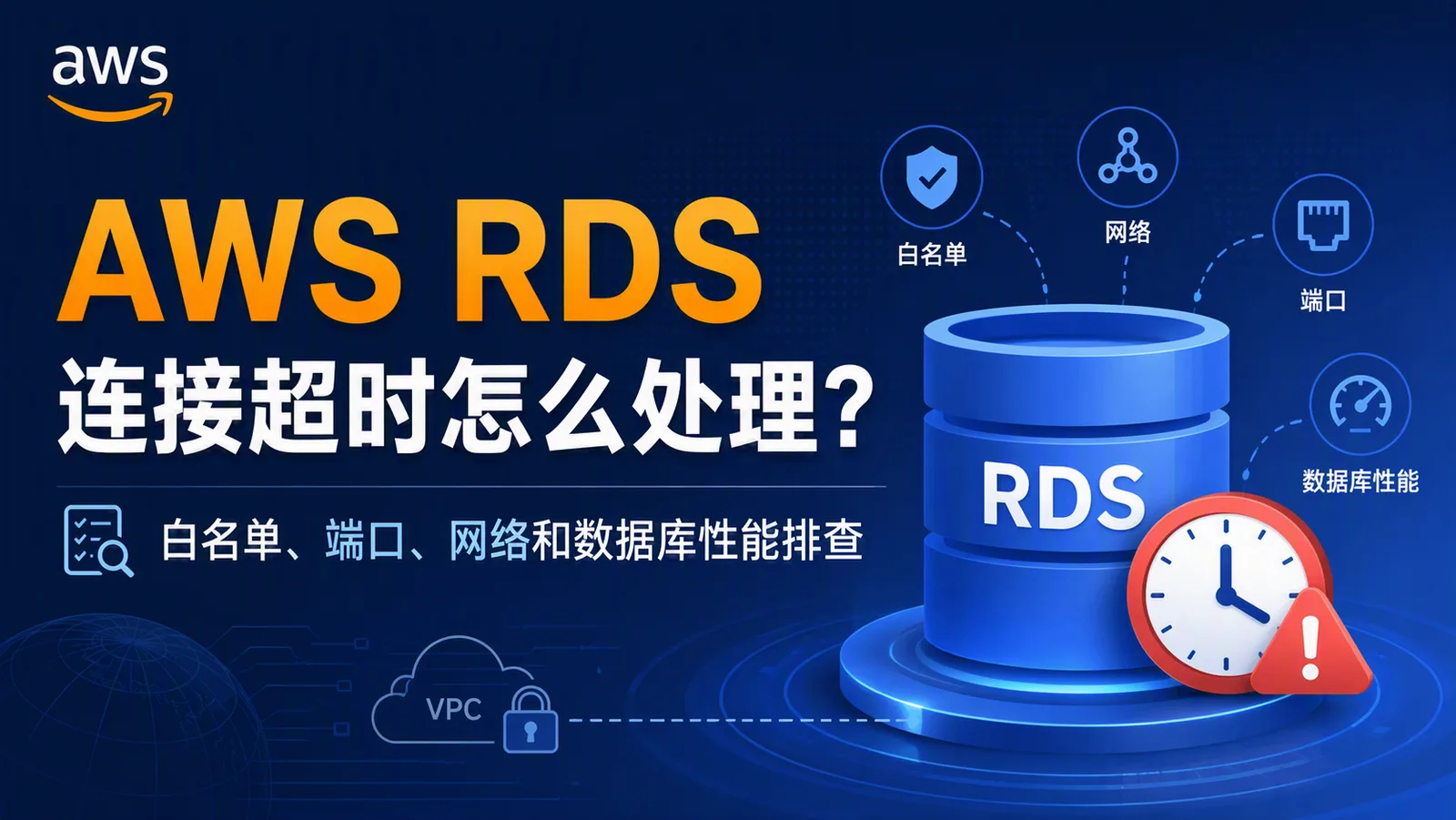 AWS RDS 连接超时怎么处理？白名单、端口、网络和数据库性能排查 配图